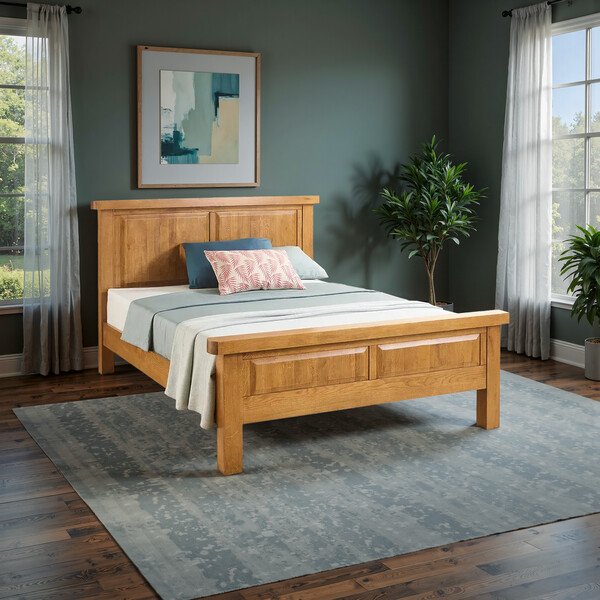 Handmade 100% Solid Rustic Oak Beds - King-Size Bed - Hercules Range - Oak Furnitureland