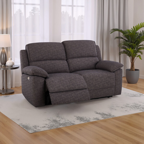 Andaz Charcoal Fabric Sofas - Modular 2 Seat Recliner - Goodwood Range - Oak Furnitureland