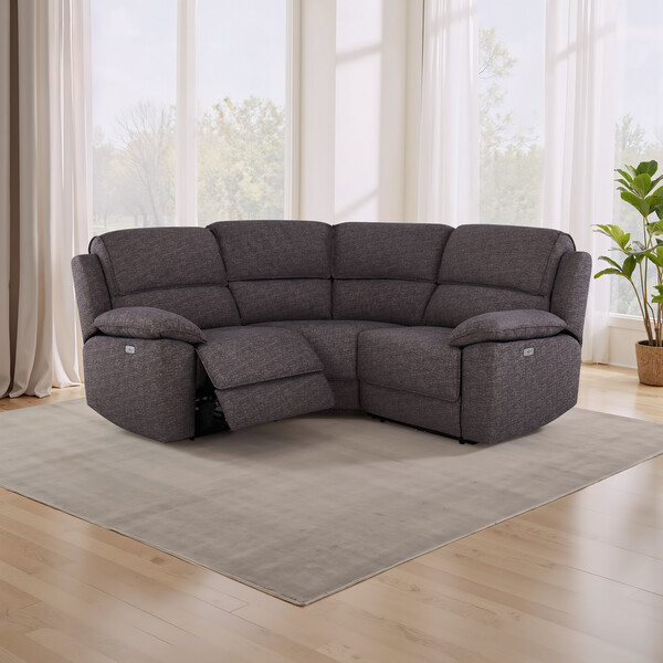 Andaz Charcoal Fabric Sofas - Modular 3 Seat Corner Recliner - Goodwood Range - Oak Furnitureland