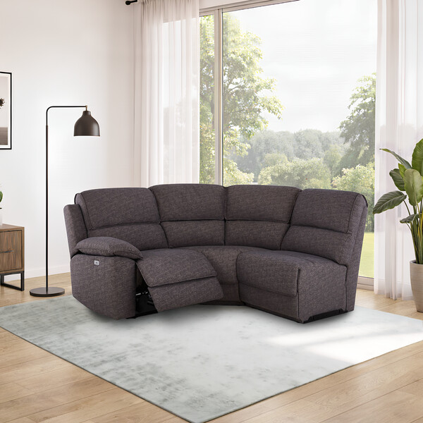Andaz Charcoal Fabric Sofas - Modular 3 Seat Left - Goodwood Range - Oak Furnitureland