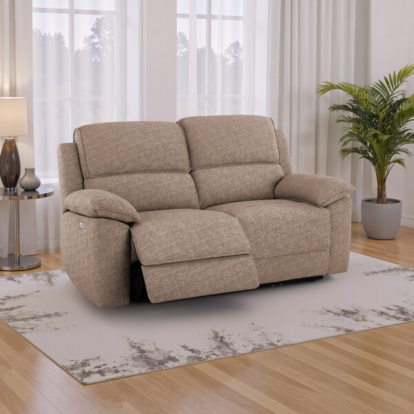 Dorset Beige Fabric Sofas - Modular 2 Seat Recliner - Goodwood Range - Oak Furnitureland