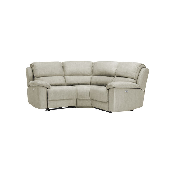 Plush Beige Fabric Sofas - Modular 3 Seat Corner Recliner - Goodwood Range - Oak Furnitureland