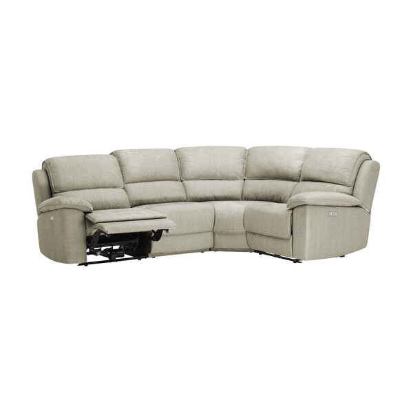 Plush Beige Fabric Sofas - Modular 4 Seat Corner Recliner - Goodwood Range - Oak Furnitureland