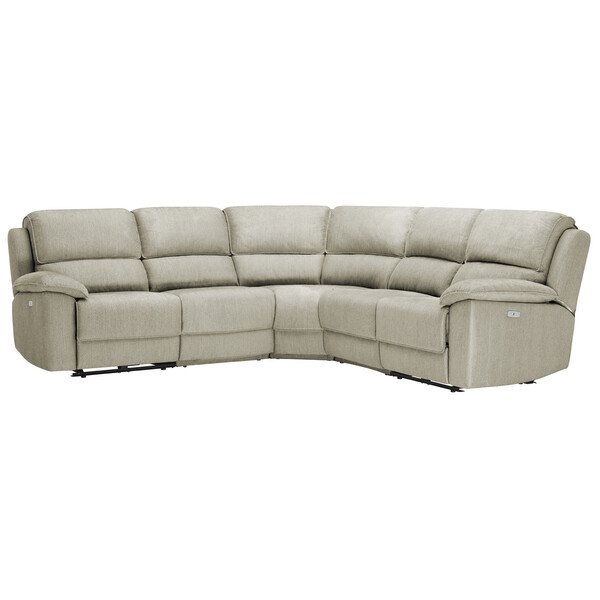Plush Beige Fabric Sofas - Modular 5 Seat Corner Recliner - Goodwood Range - Oak Furnitureland