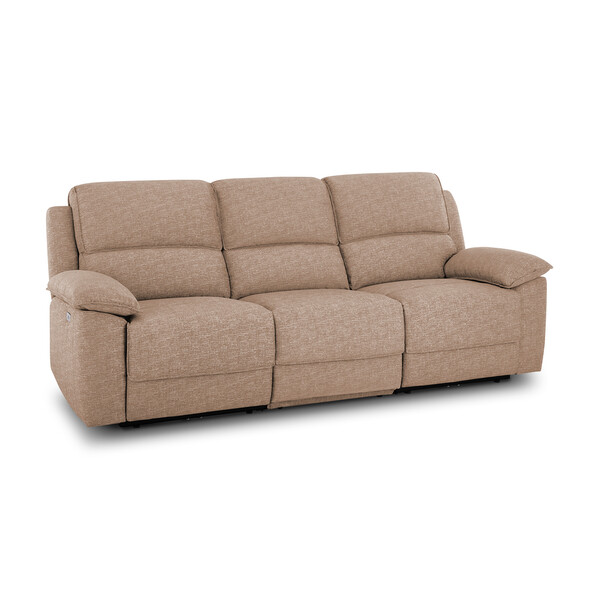 Jetta Beige Fabric Sofas - Modular 3 Seat Recliner - Goodwood Range - Oak Furnitureland
