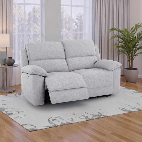 Keswick Dove Fabric Sofas - Modular 2 Seat Recliner - Goodwood Range - Oak Furnitureland