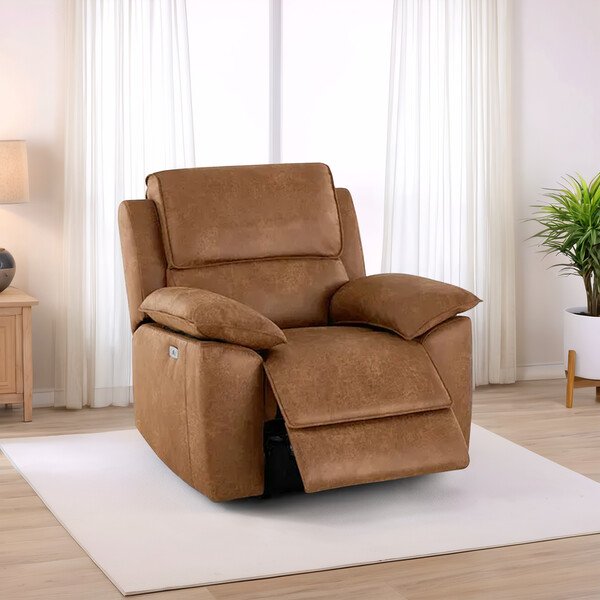 Ranch Brown Fabric Sofas - Electric Reclining Armchair - Goodwood Range - Oak Furnitureland