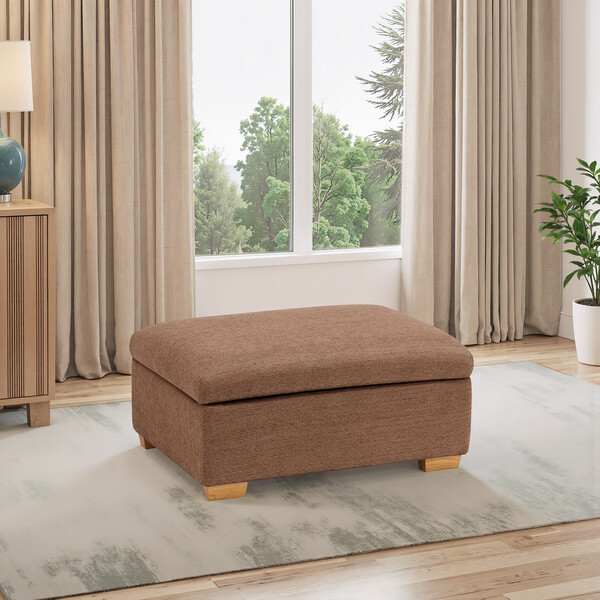 Plush Brown Fabric Sofas - Storage Footstool - Goodwood Range - Oak Furnitureland