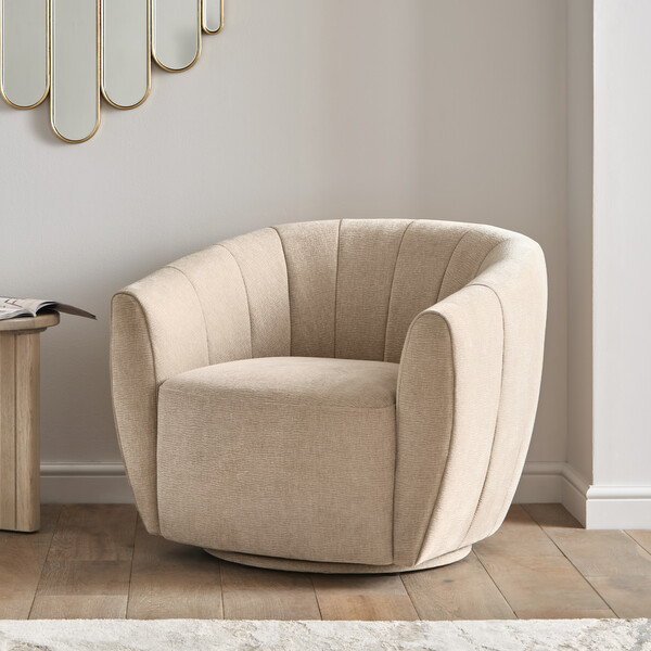 Chenille Linen Fabric Sofas - Accent Chair - Halle Range - Oak Furnitureland