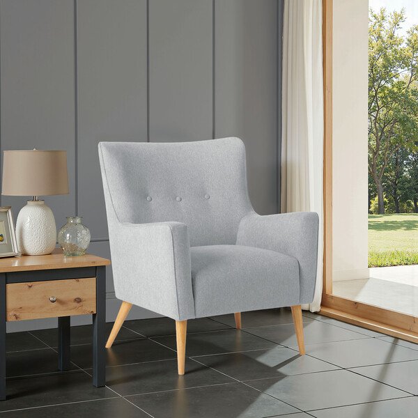 Linen Nickel Fabric Sofas - Accent Chair - Harris Range - Oak Furnitureland
