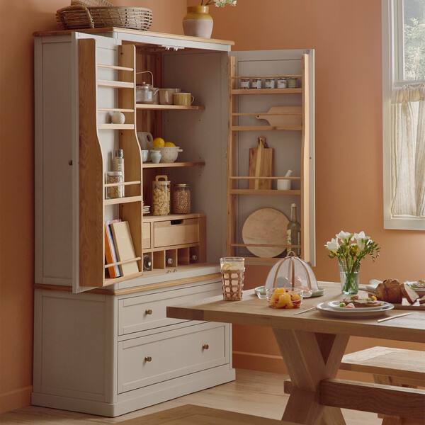 Natural Solid Oak & Painted Larders - Large Larder - Henley Range - Oak Furnitureland