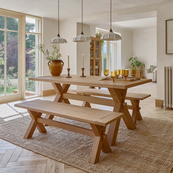 Natural Solid Oak Benches & Stools - Bench - Highworth Range - Oak Furnitureland