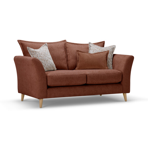 Hoxley 2 Seater Sofa in Leo Rust fabric - Oak Furnitureland