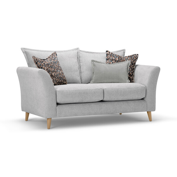 Hoxley 2 Seater Sofa in Leo Silver fabric - Oak Furnitureland