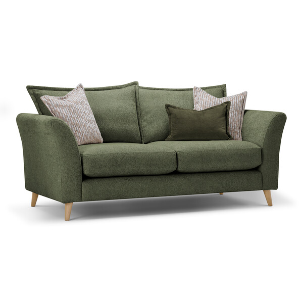 Hoxley 3 Seater Sofa in Leo Forest fabric - Oak Furnitureland