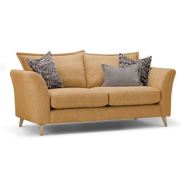 Hoxley 3 Seater Sofa in Leo Mustard fabric - Oak Furnitureland