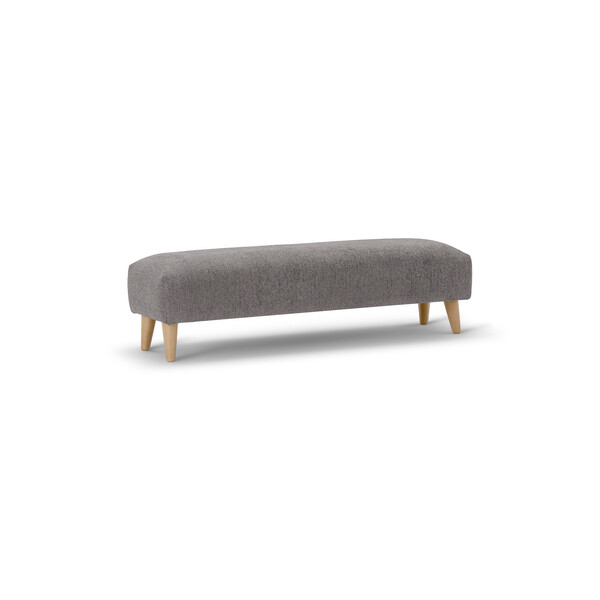 Hoxley Bench Footstool in Leo Truffle fabric - Oak Furnitureland