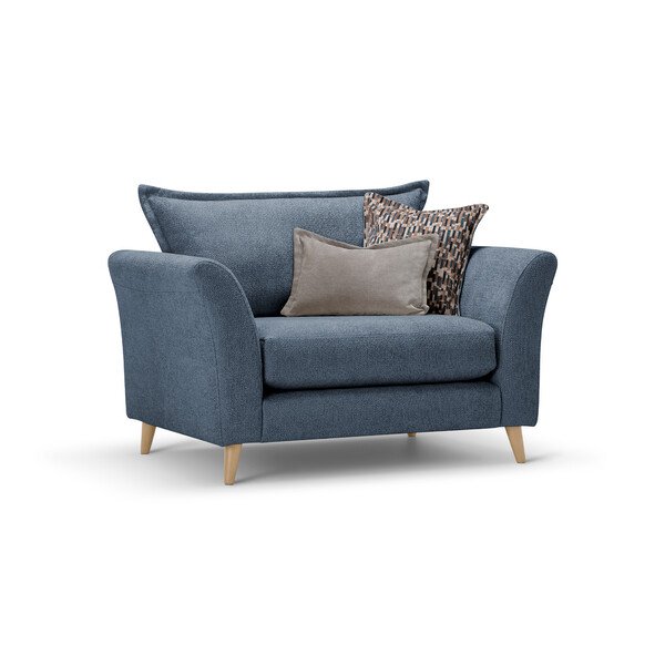 Hoxley Loveseat in Leo Ocean fabric - Oak Furnitureland