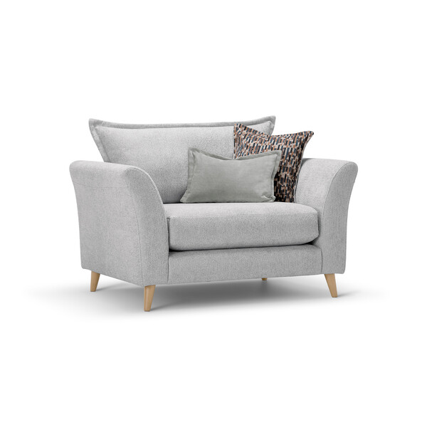 Hoxley Loveseat in Leo Silver fabric - Oak Furnitureland