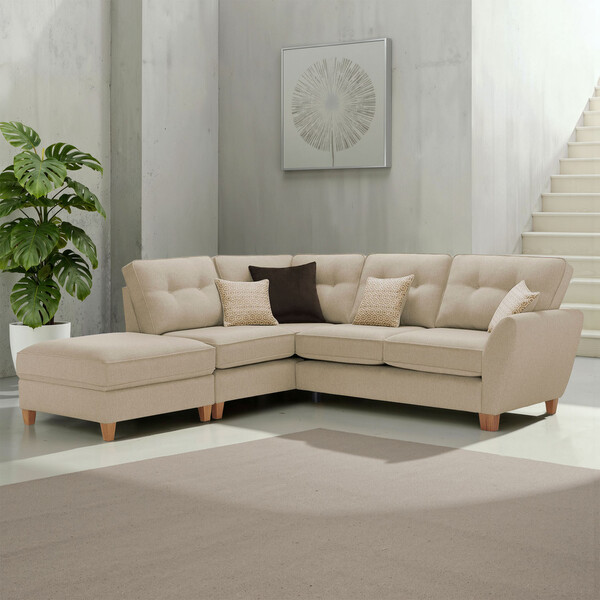 Beige Fabric Sofas - Corner Sofa Right Hand - Inca Range - Oak Furnitureland