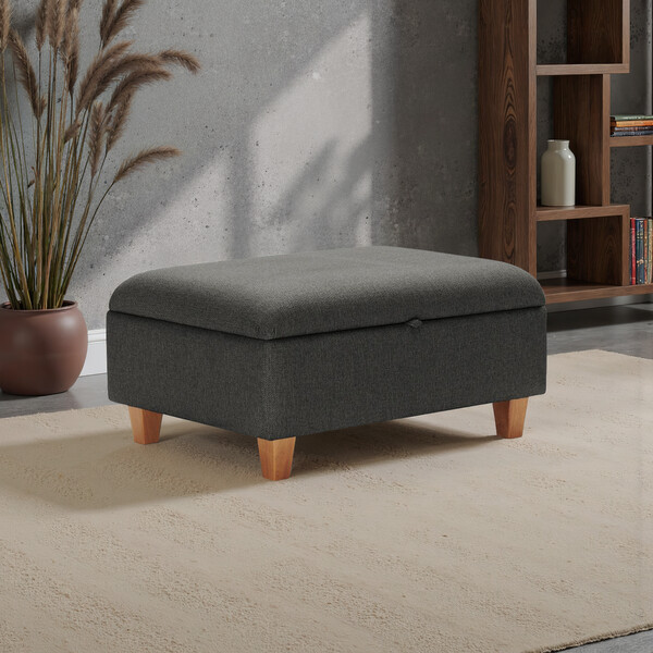 Charcoal Fabric Sofas - Storage Footstool - Inca Range - Oak Furnitureland