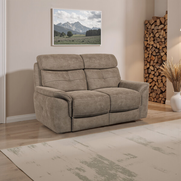 Miller Earth Brown Fabric Sofas - 2 Seater Sofa - Iver Range - Oak Furnitureland