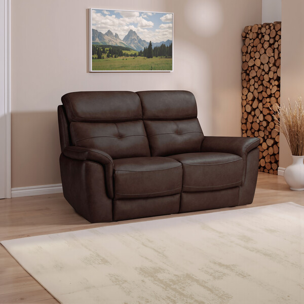 Odyssey Two Tone Brown Leather Sofas - 2 Seater Sofa - Iver Range - Oak Furnitureland