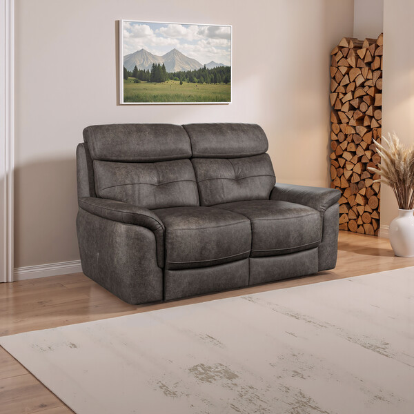 Pilgrim Pewter Fabric Sofas - 2 Seater Sofa - Iver Range - Oak Furnitureland