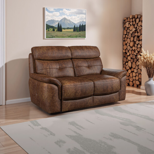 Ranch Dark Brown Fabric Sofas - 2 Seater Sofa - Iver Range - Oak Furnitureland