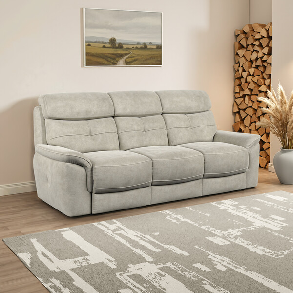Miller Taupe Fabric Sofas - 3 Seater Sofa - Iver Range - Oak Furnitureland