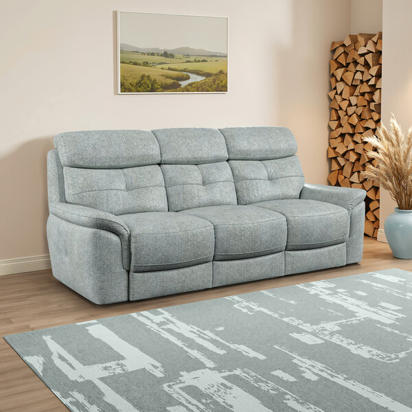 Santos Steel Fabric Sofas - 3 Seater Sofa - Iver Range - Oak Furnitureland