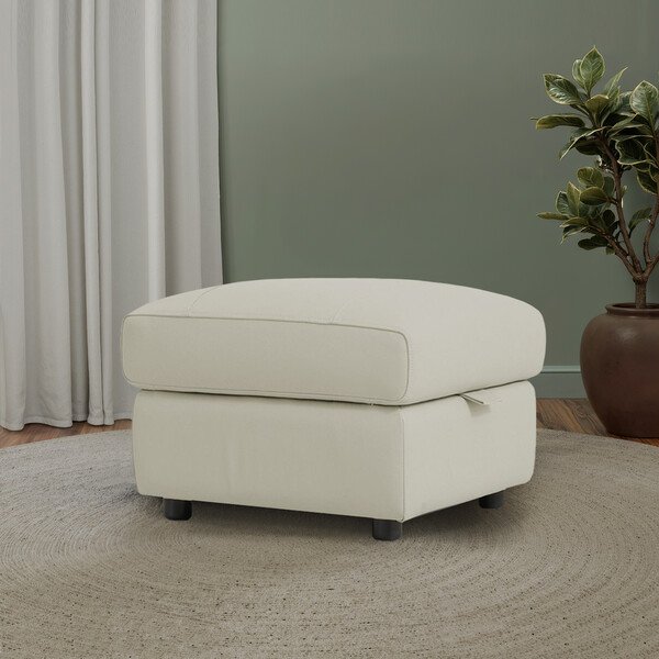 Bone China Leather Sofas - Storage Footstool - Jarrod Range - Oak Furnitureland