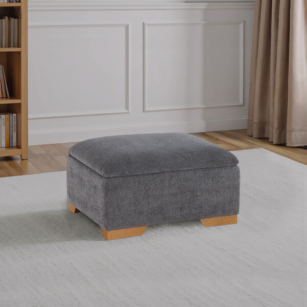 Campo Pewter Fabric Sofas - Storage Footstool - Jasmine Range - Oak Furnitureland