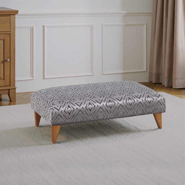 Khalifa Steel Fabric Sofas - Footstool - Jasmine Range - Oak Furnitureland