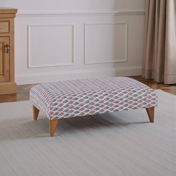 Newton Coral Fabric Sofas - Footstool - Jasmine Range - Oak Furnitureland