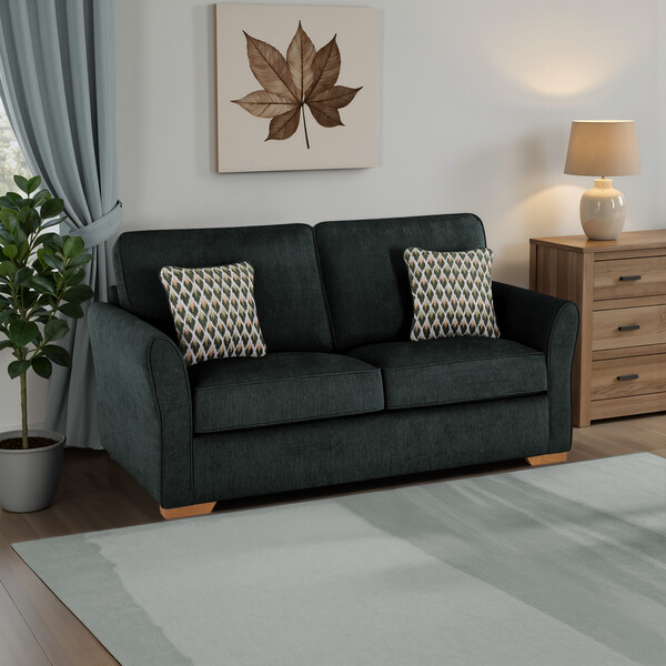 Orkney Forest Fabric Sofas - 3 Seater Deluxe Sofa Bed - Jasmine Range - Oak Furnitureland