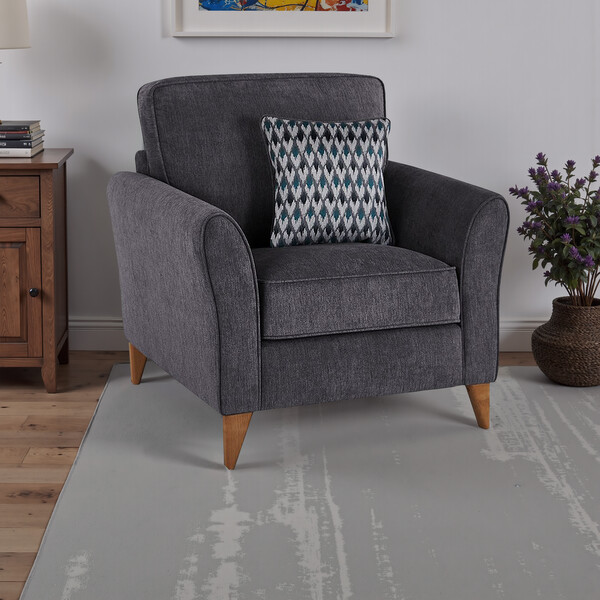 Orkney Graphite Fabric Sofas - Armchair - Jasmine Range - Oak Furnitureland