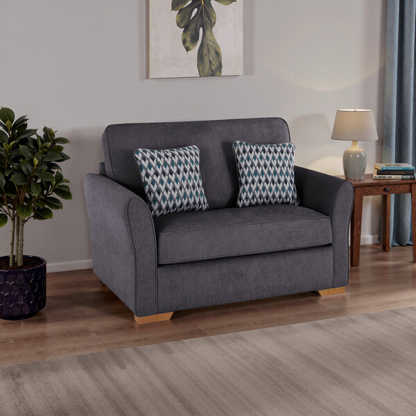 Orkney Graphite Fabric Sofas - Armchair Deluxe Sofa Bed - Jasmine Range - Oak Furnitureland
