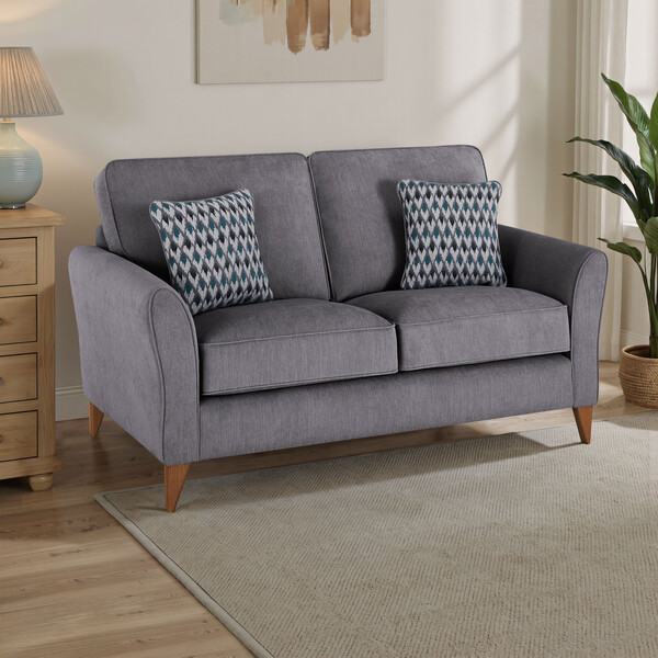 Orkney Grey Fabric Sofas - 2 Seater Sofa - Jasmine Range - Oak Furnitureland