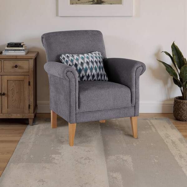 Orkney Grey Fabric Sofas - Accent Chair - Jasmine Range - Oak Furnitureland