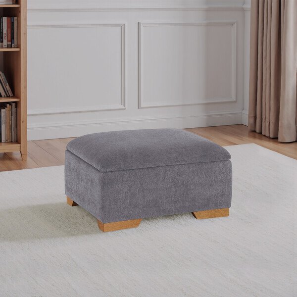Orkney Grey Fabric Sofas - Storage Footstool - Jasmine Range - Oak Furnitureland
