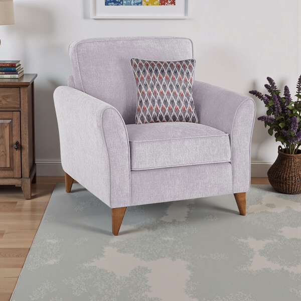 Orkney Natural Fabric Sofas - Armchair - Jasmine Range - Oak Furnitureland
