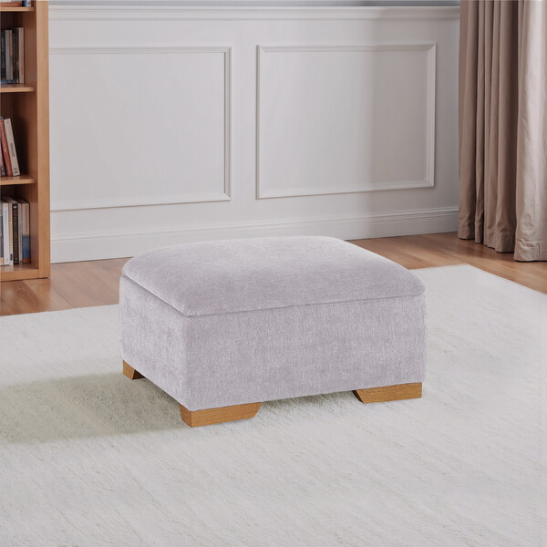 Orkney Natural Fabric Sofas - Storage Footstool - Jasmine Range - Oak Furnitureland