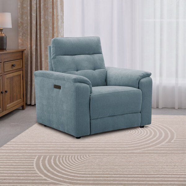Amigo Mineral Fabric Sofas - Recliner Armchair with Power Headrest - Juno Range - Oak Furnitureland