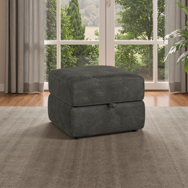 Grey Fabric Sofas - Storage Footstool - Leo Range - Oak Furnitureland