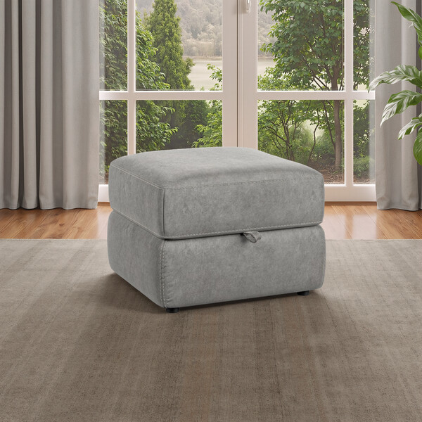 Dark Grey Fabric Sofas - Storage Footstool - Leo Range - Oak Furnitureland