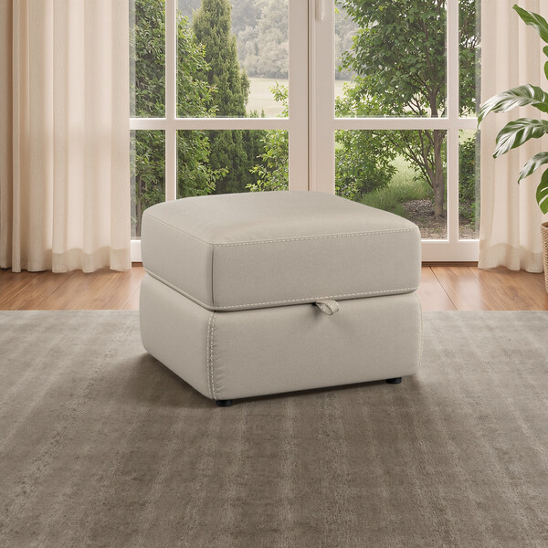 Pebble Leather Sofas - Storage Footstool - Leo Range - Oak Furnitureland