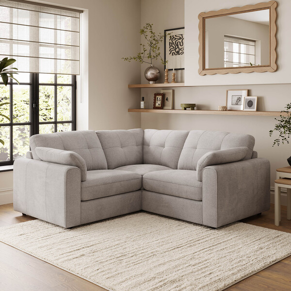 Stone Fabric Sofas - Modular 3 Seat Corner Sofa - Marley Range - Oak Furnitureland