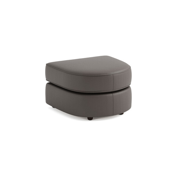 Elephant Grey Leather Sofas - Half Moon Footstool - Marley Range - Oak Furnitureland