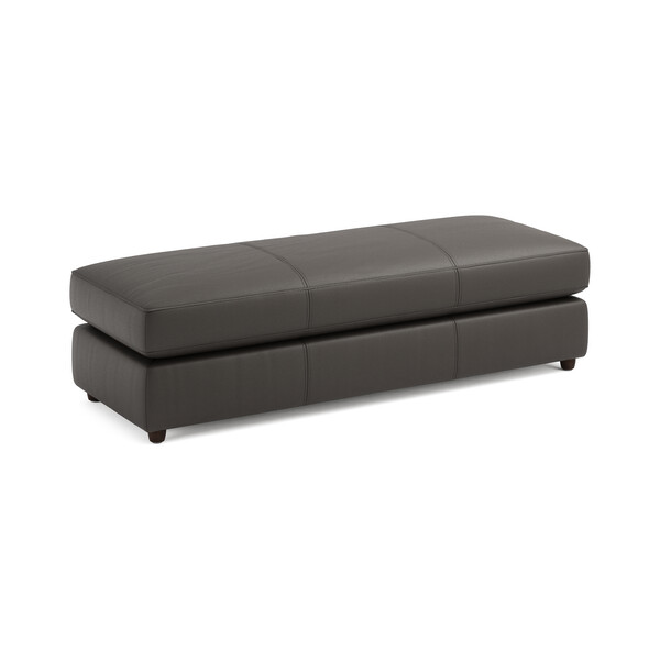 Storm Leather Sofas - Large Fender Footstool - Marley Range - Oak Furnitureland